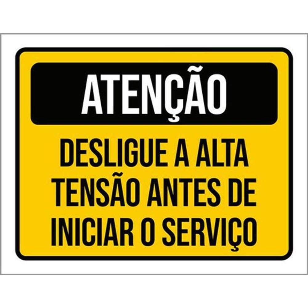 Kit 5 Placas De Atenção Desligue Alta Tensão 36X46