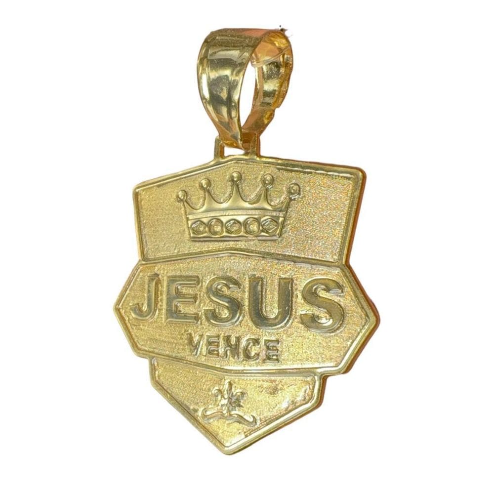 Pingente Jesus Vence - Banhado A Ouro 18K