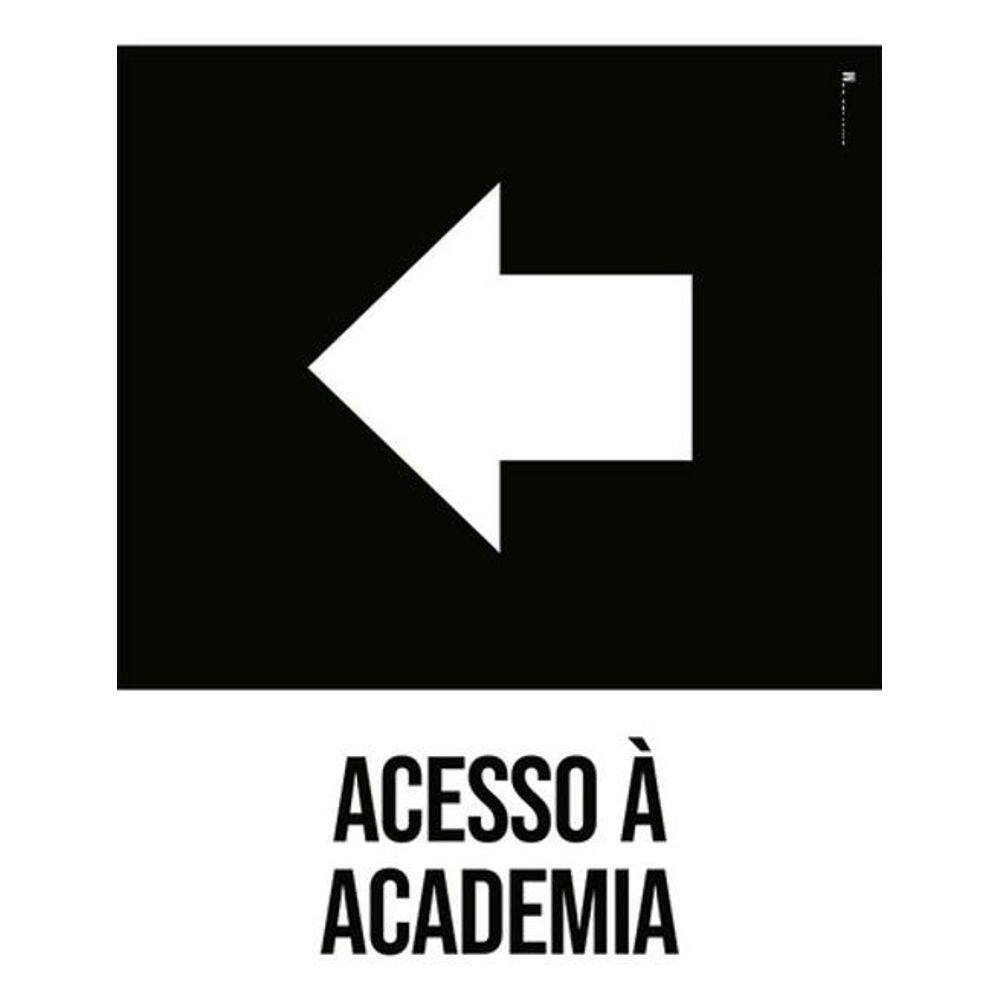 Kit 3 Placas Desenho Acesso Academia Seta Esquerda