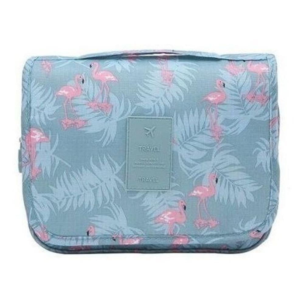 Necessaire Em Nylon Organizadora Higiene Viagem Cor:Flamingo