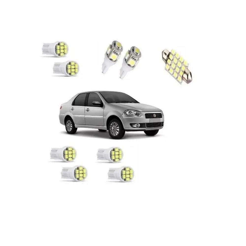 Kit Lâmpada Led Fiat Siena G4 2012 2013 2014 2015 2016