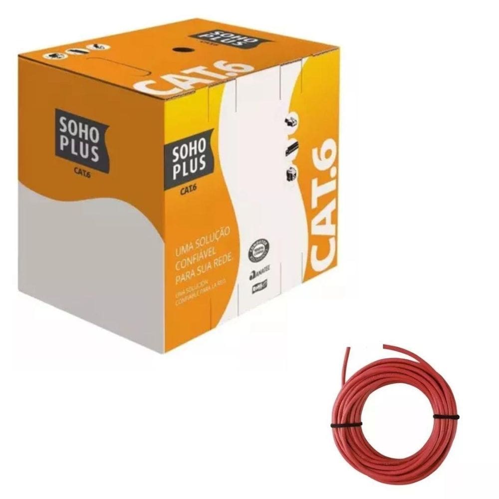 Cabo De Rede Patch Cord Furukawa Sohoplus Cat6 Vermelho-10M