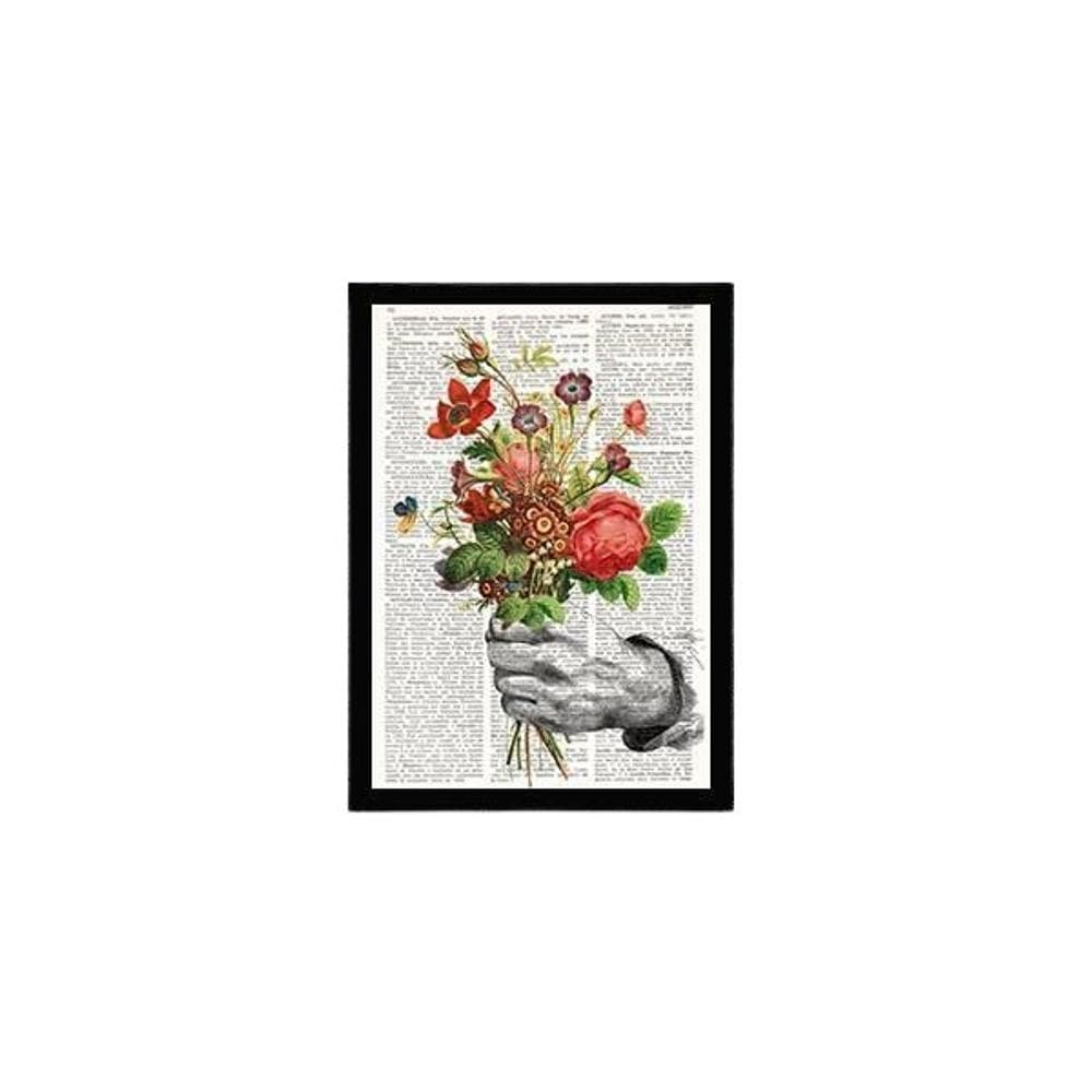 Quadro Bouquet De Flores 24X18Cm - Com Vidro
