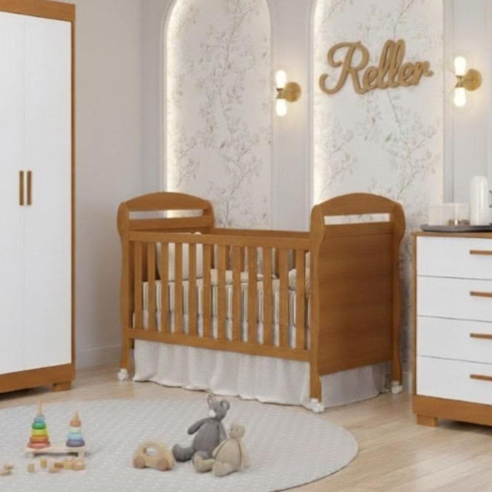 Berço 2 em 1 100% Mdf 120cm X 148cm Danny Savana Fosco