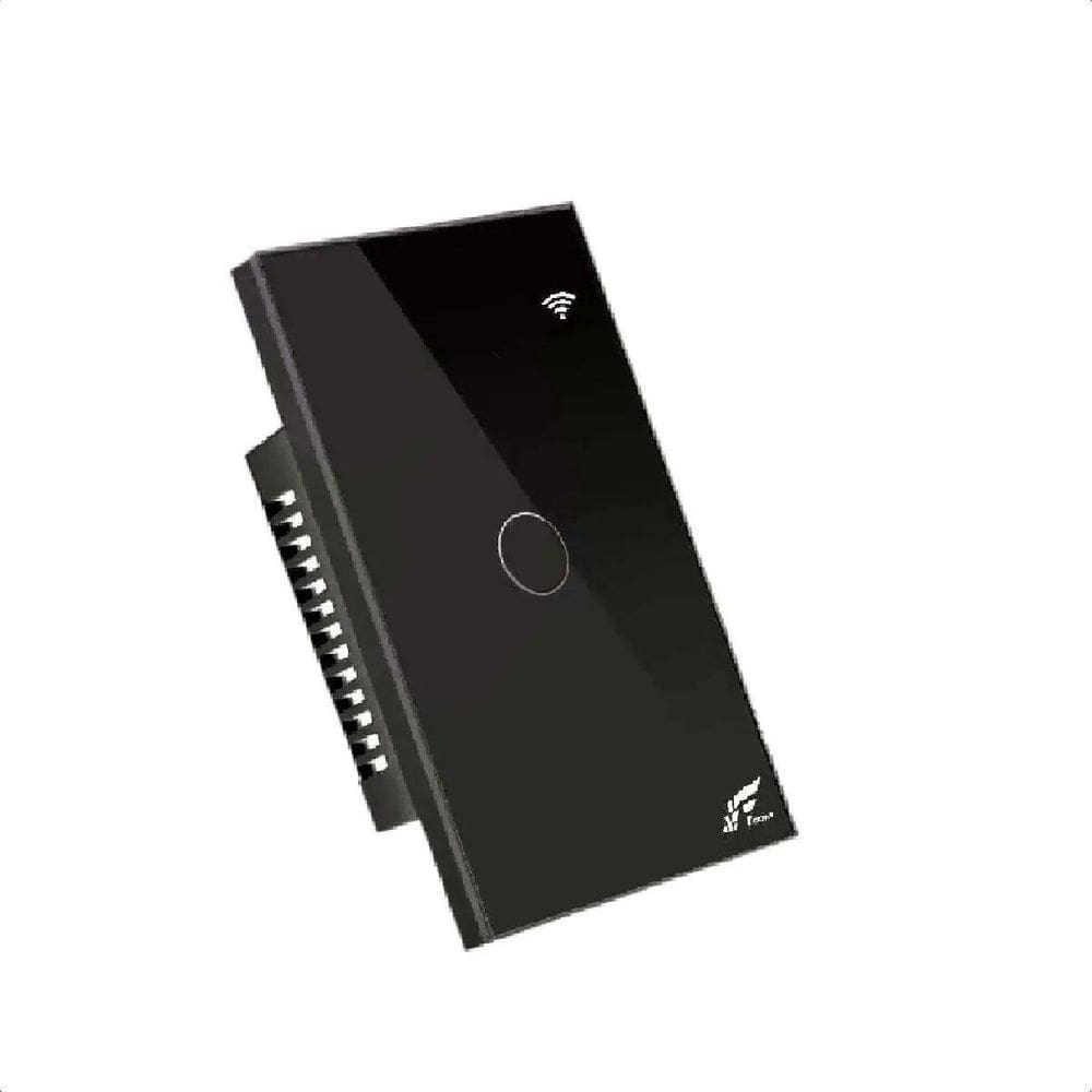 Interruptor Inteligente Wi-Fi Rf433 Jwcom 1 Botão 4X2 Preto