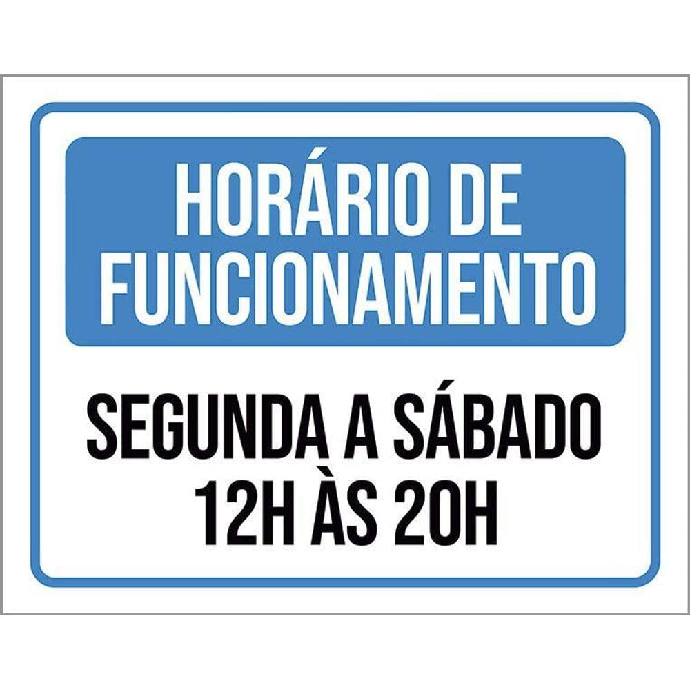 Kit 3 Placas De Sinalização - Horário Funcionamento