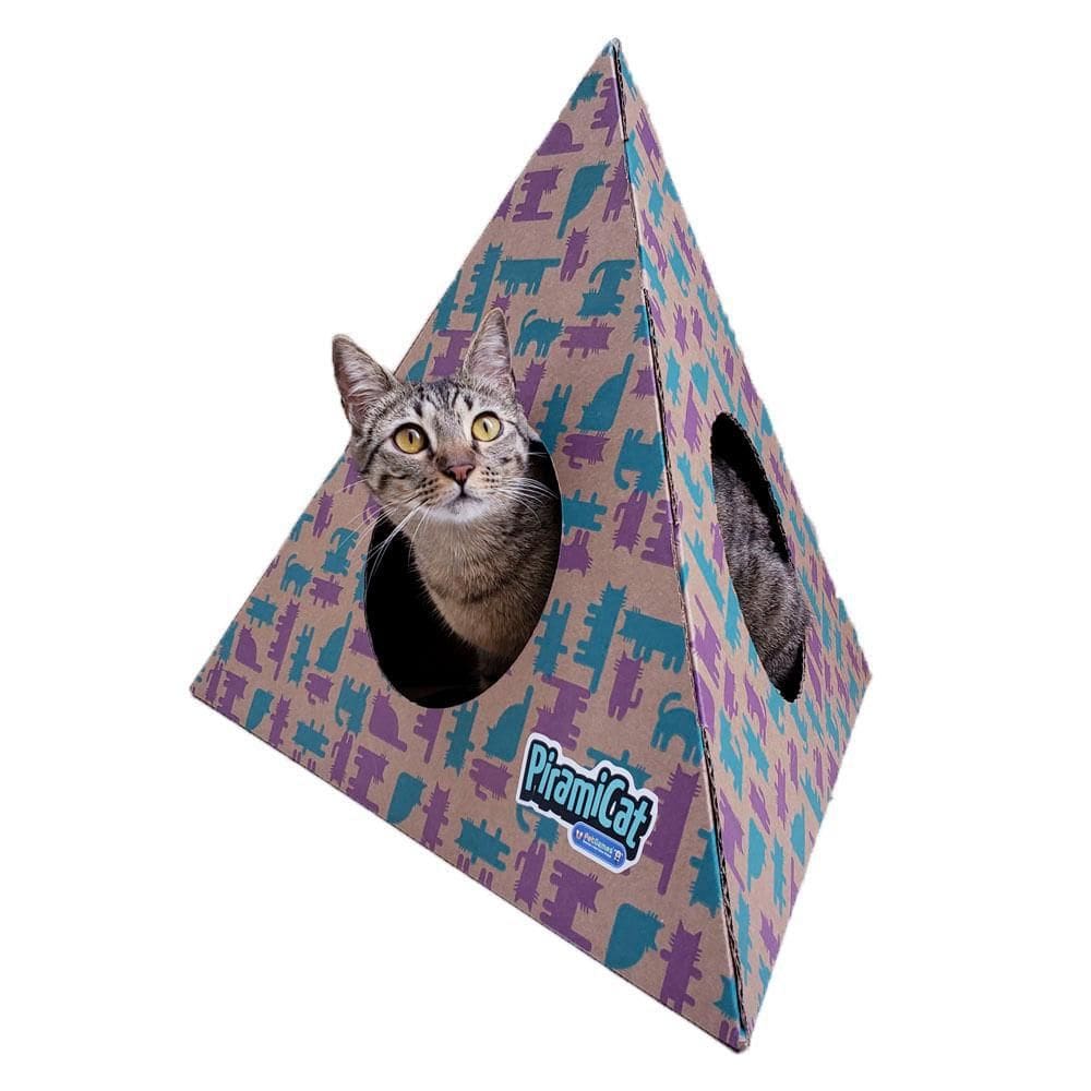 Toca Interativa Para Gatos Pet Games Piramicat Lilás E Verde