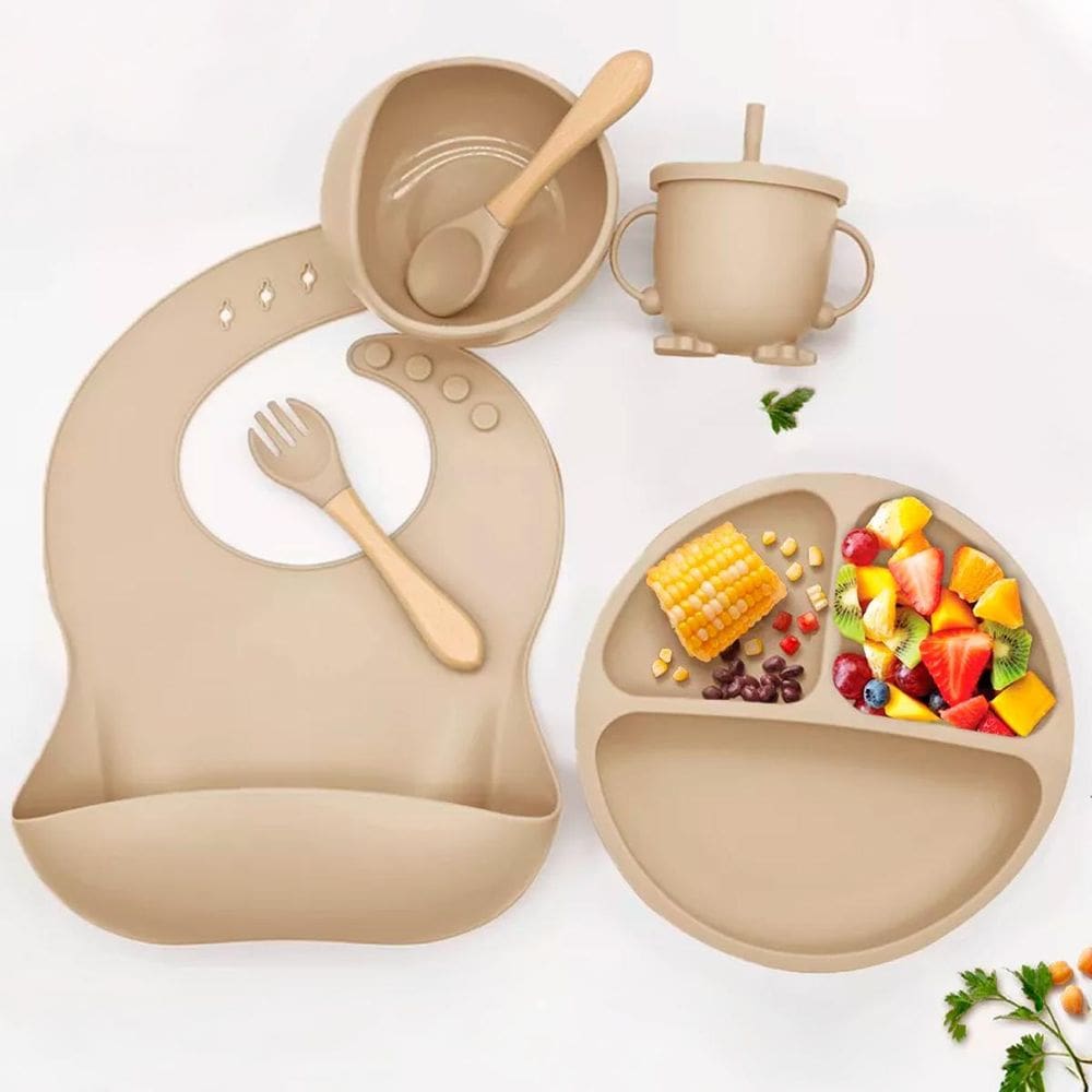 Kit Papinha Infantil Tigela Copinho Prato Talher Bebê