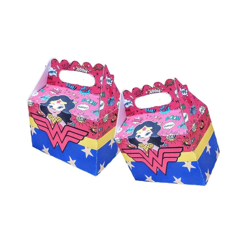 10 Caixas Avulsa Mulher Maravilha Festa - 10 Maletinhas