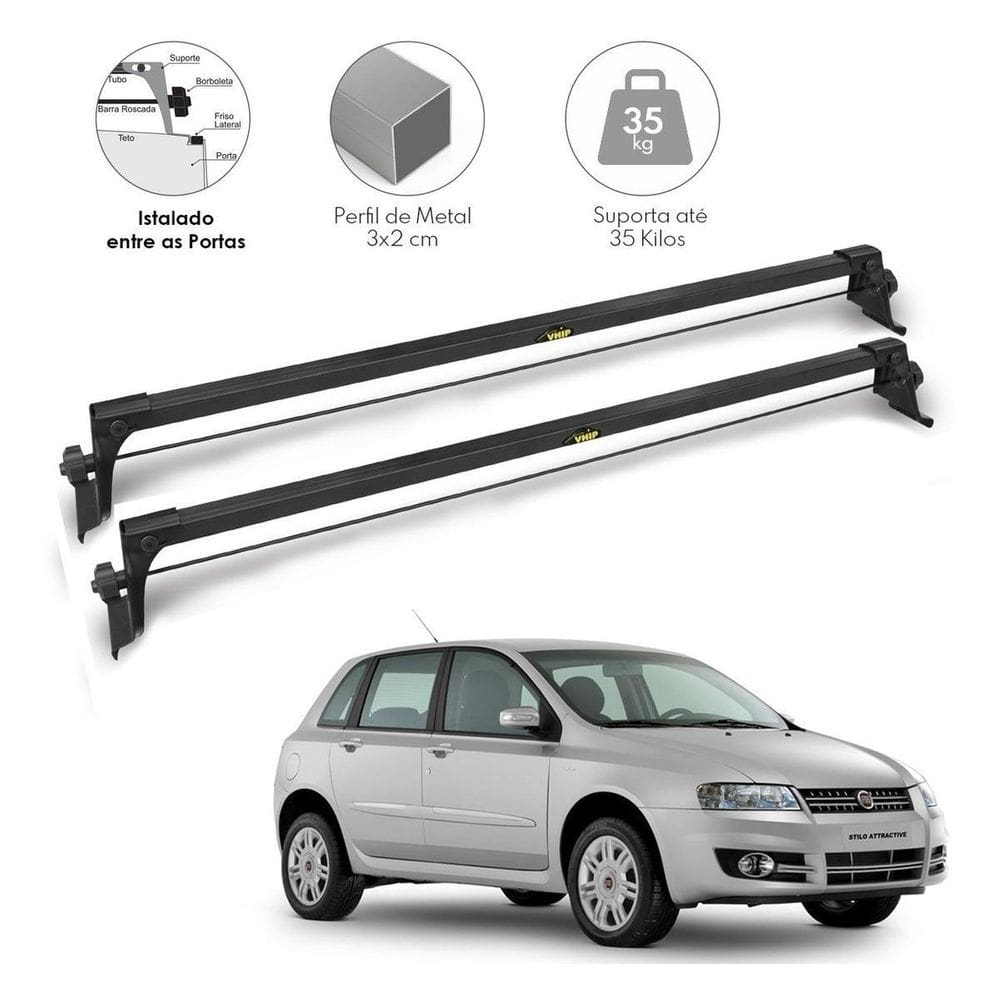 Rack Teto Modelo Aço Stilo 03 A 10 Entre Portas Preto