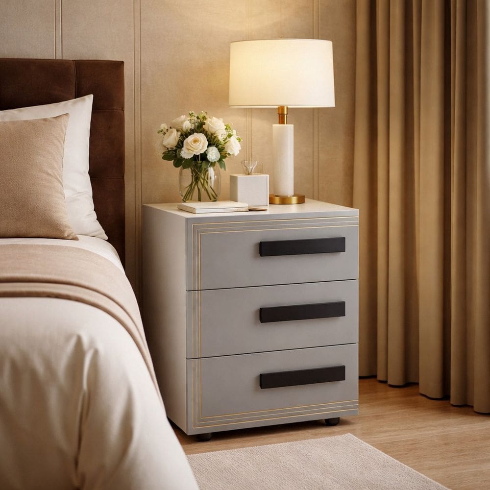 Gaveteiro para Escritório 3 Gavetas Valência Cinza/Branco