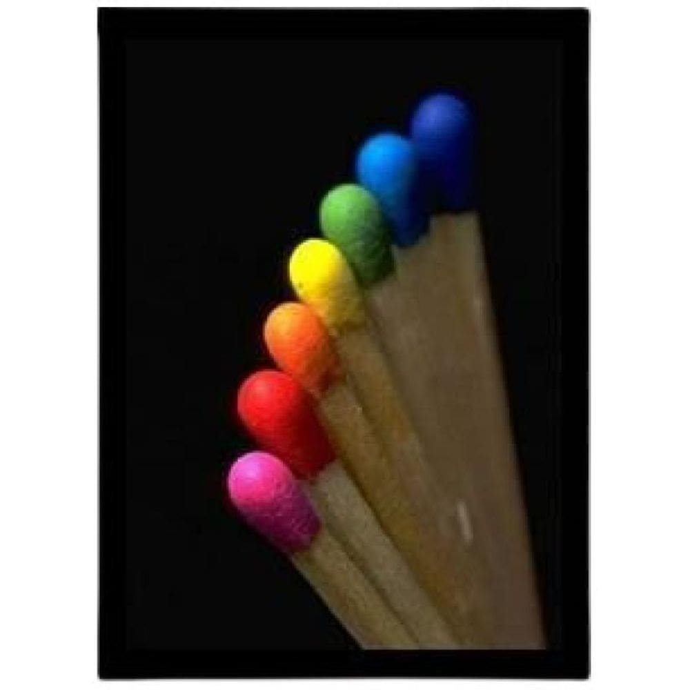 Quadro Decorativo Foto Palitos De Fósforo Coloridos 24X18Cm