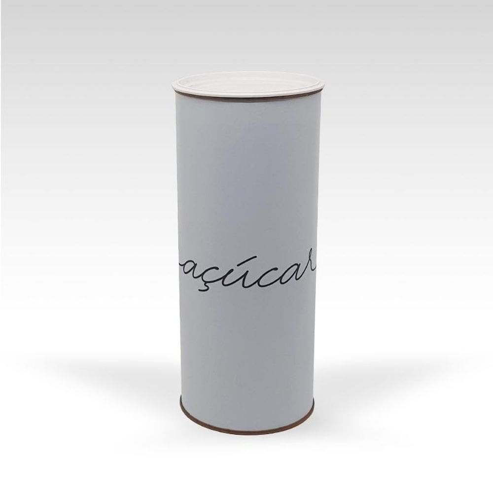 Lata Para Armazenar Açucar Branca Cursiva Mantimento 1 Kilo