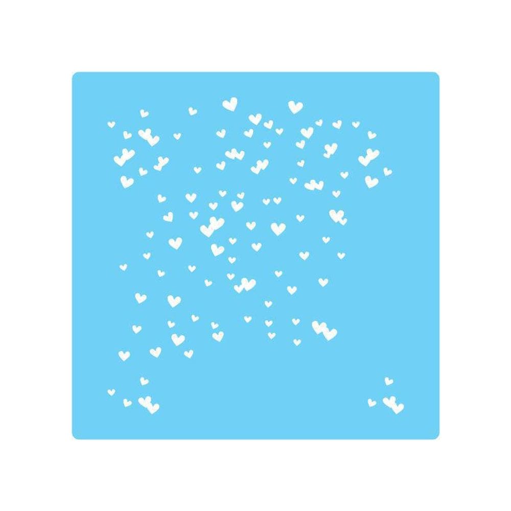 Stencil De Parede Tamako Estampa Corações 55X55Cm - Ref 476