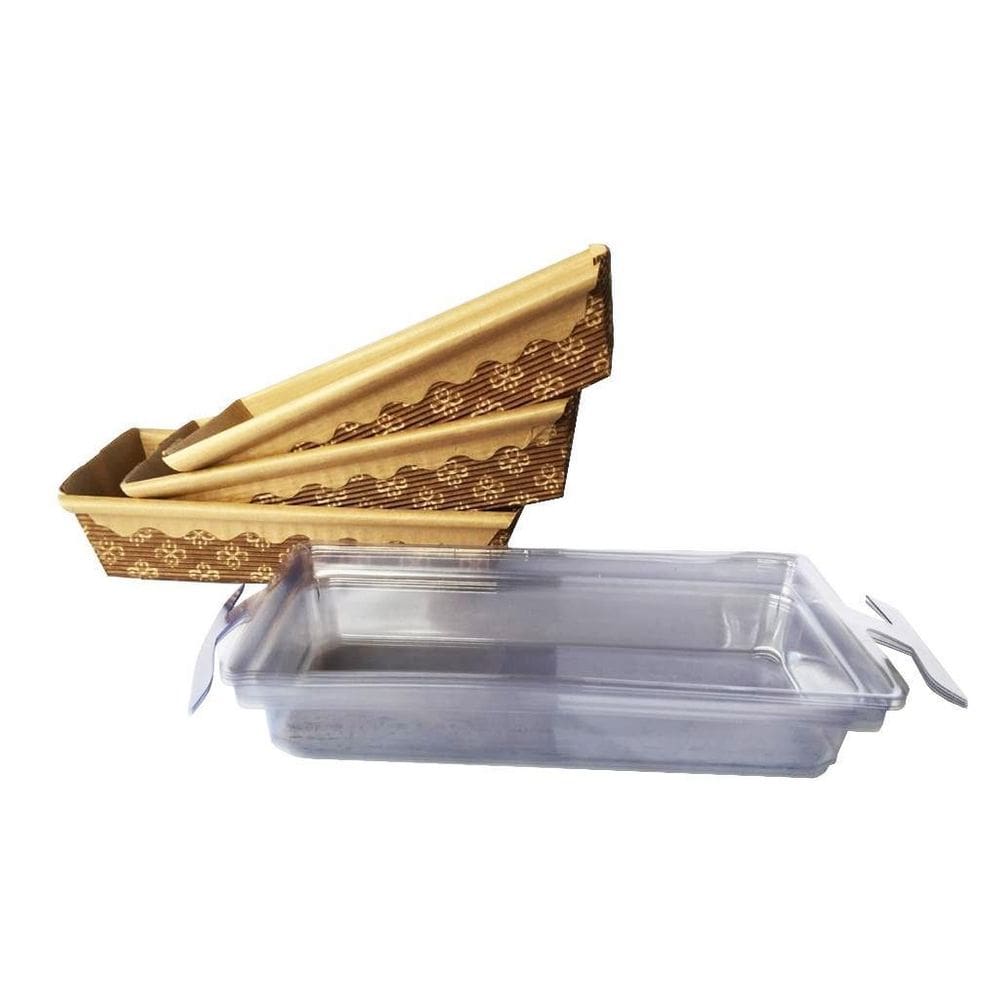 Forma Embalagem Para Bolo Inglês Com Tampa Pet 300Gr Com 50