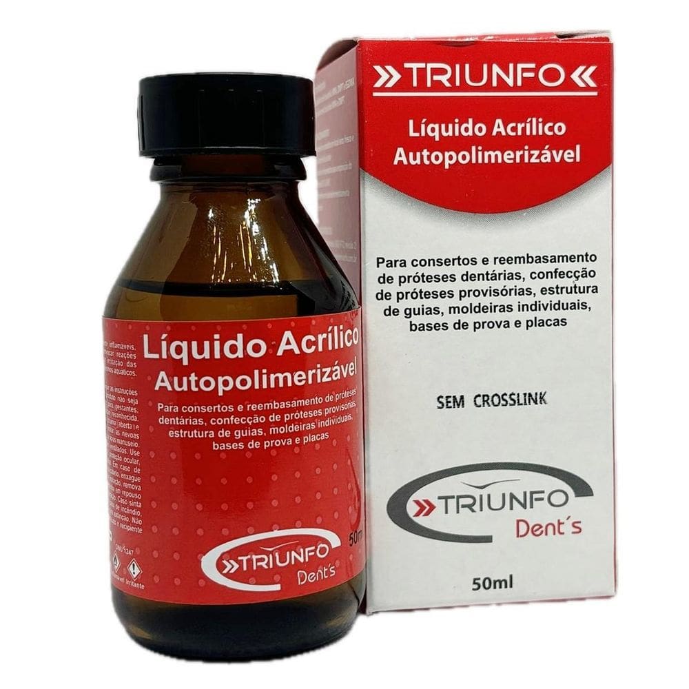 Acrílico Auto Líquido 50Ml Resina Consertos Reparos Triunfo