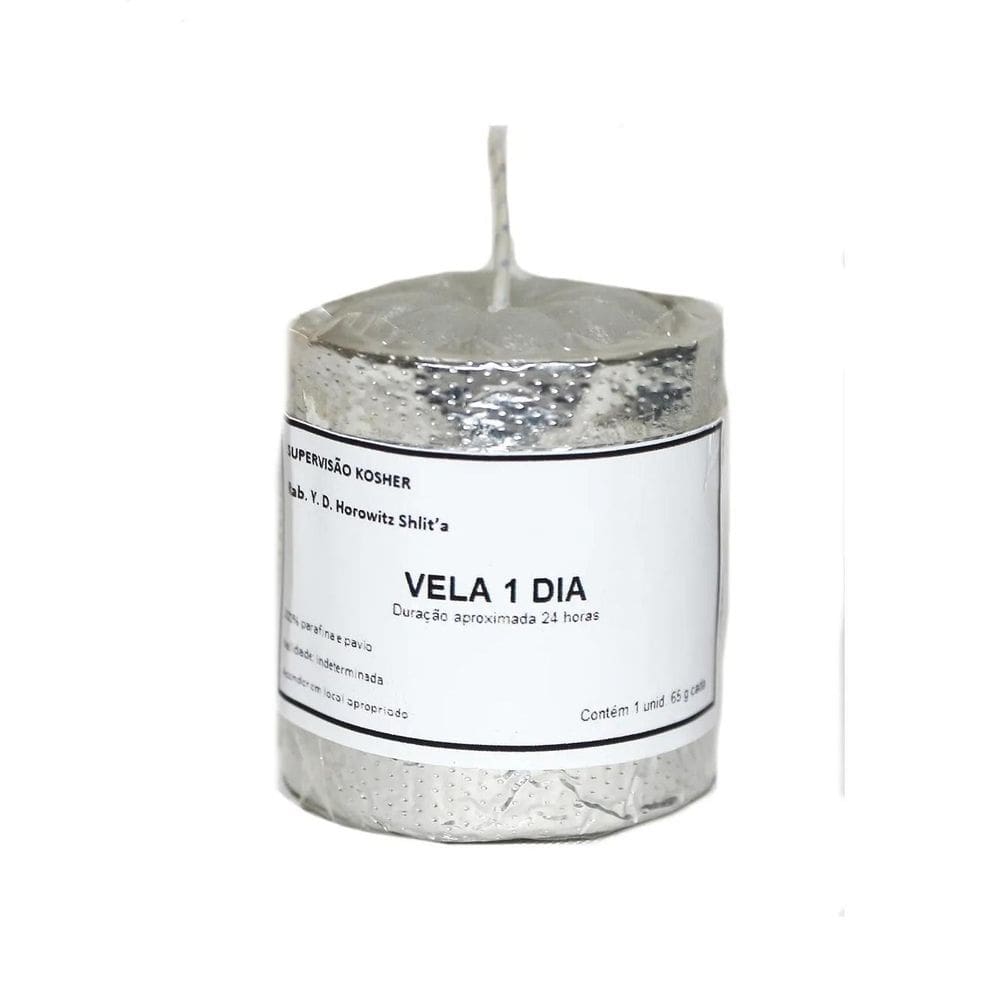 Vela Kosher De 24 Horas Votiva Recipiente Lumínio 1 Dia