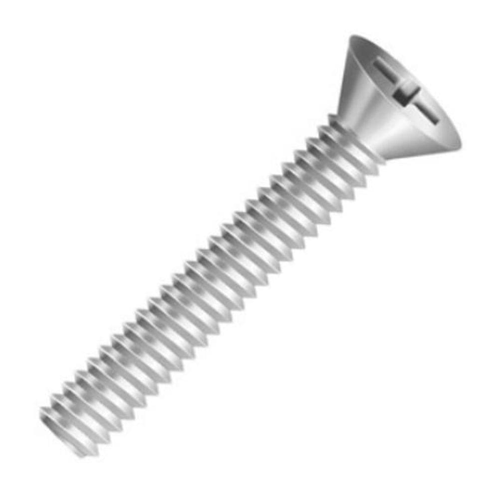 100 Pç Parafuso Máquina Inox Cabeça Chata Phillips M6 X 20Mm