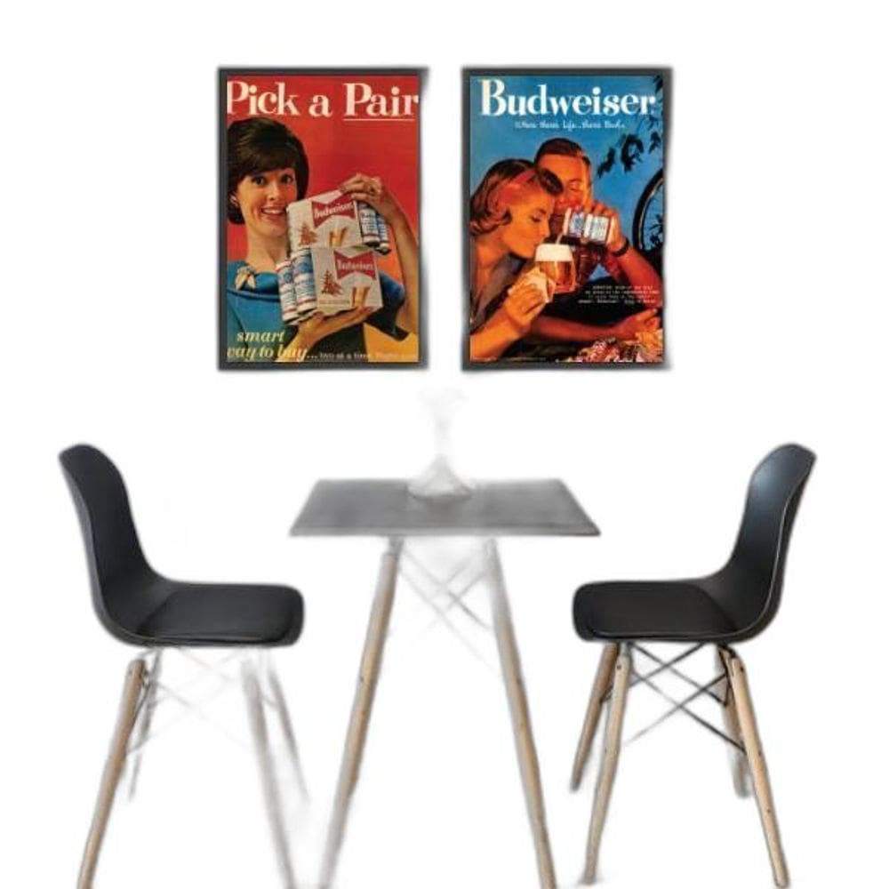 Kit 2 Quadros Propagandas Antigas Cerveja 24X18Cm