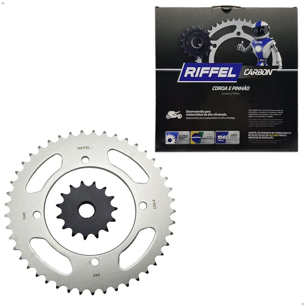 Kit Riffel Coroa Pinhão Xt 600 Tenere 1985/1988 S/ Corrente