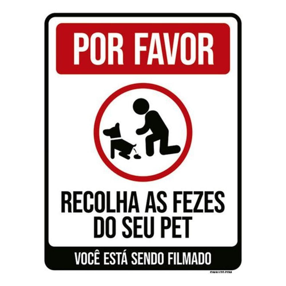 Kit 3 Placas Recolha As Fezes Do Seu Pet Filmado 36X46