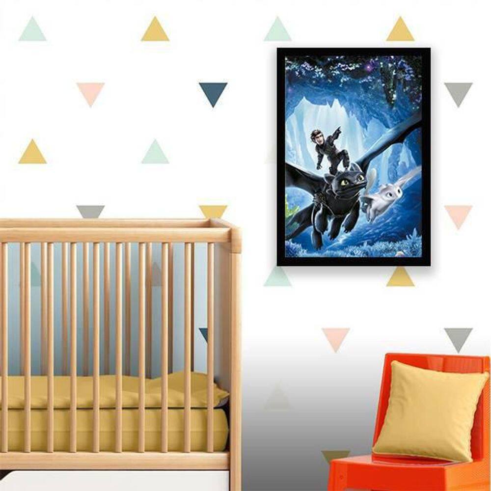 Quadro Decorativo Como Treinar Seu Dragão 34x23Cm