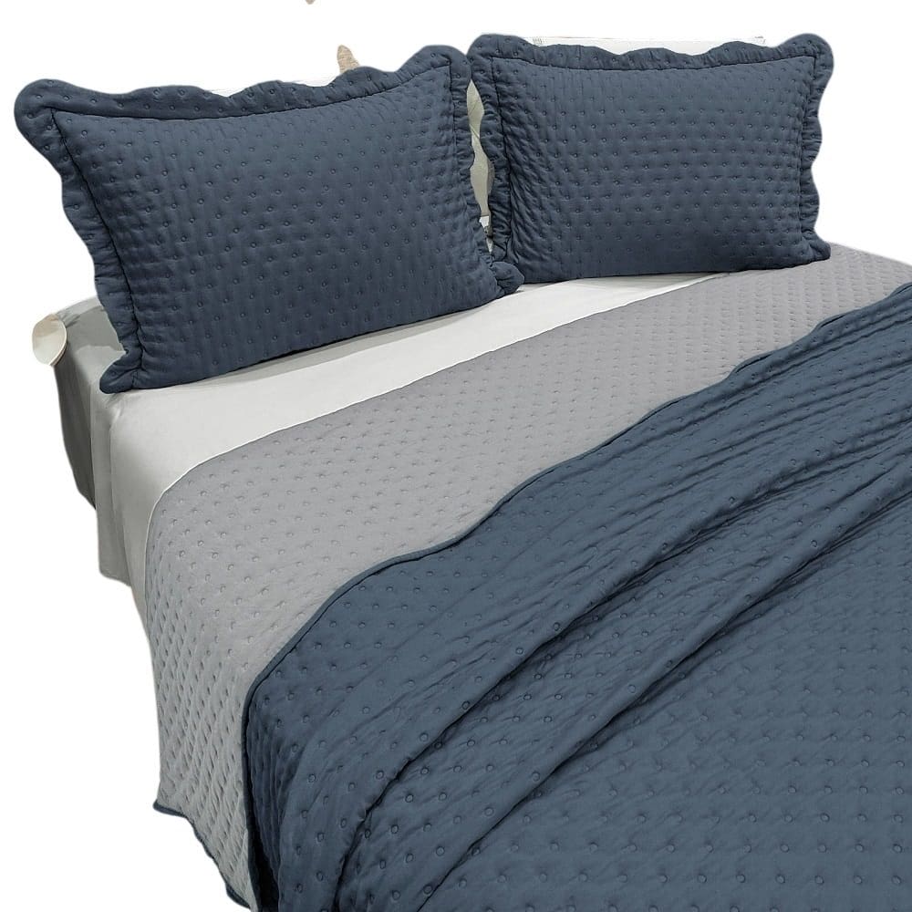 Cobre Leito Queen Vitoria Dupla face 3pç 100% Poliéster - Jean