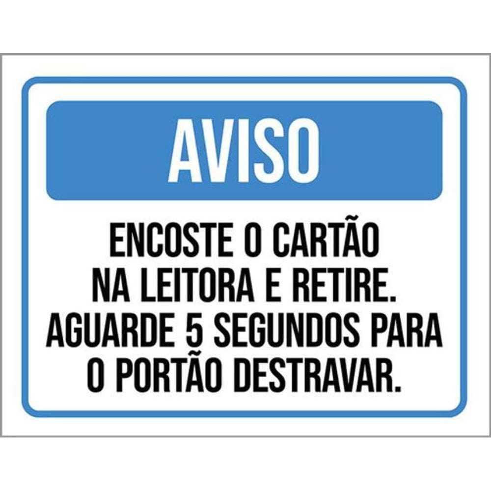Placa Sinalização - Aviso Encoste Cartão E Retire 36X46