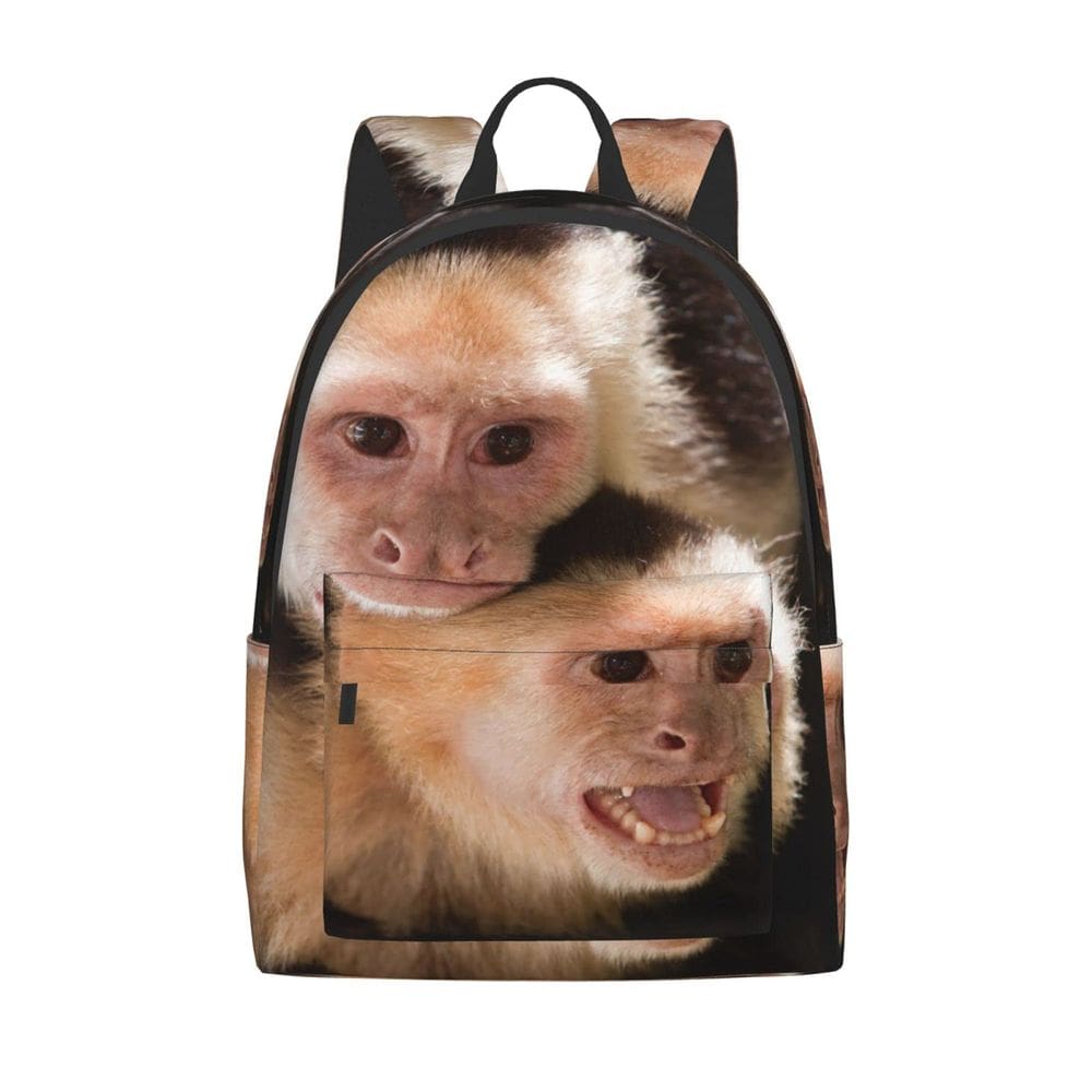 Mochila FehueW 3D Animals Two Capuchin Monkey Print de 16 polegadas