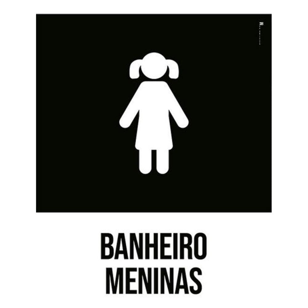 Kit 3 Placas Banheiros Meninas Desenho