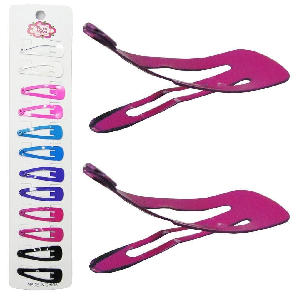 Kit Acessorios Cabelo Presilha Tic Tac Colors 12 Pecas 3X1Cm