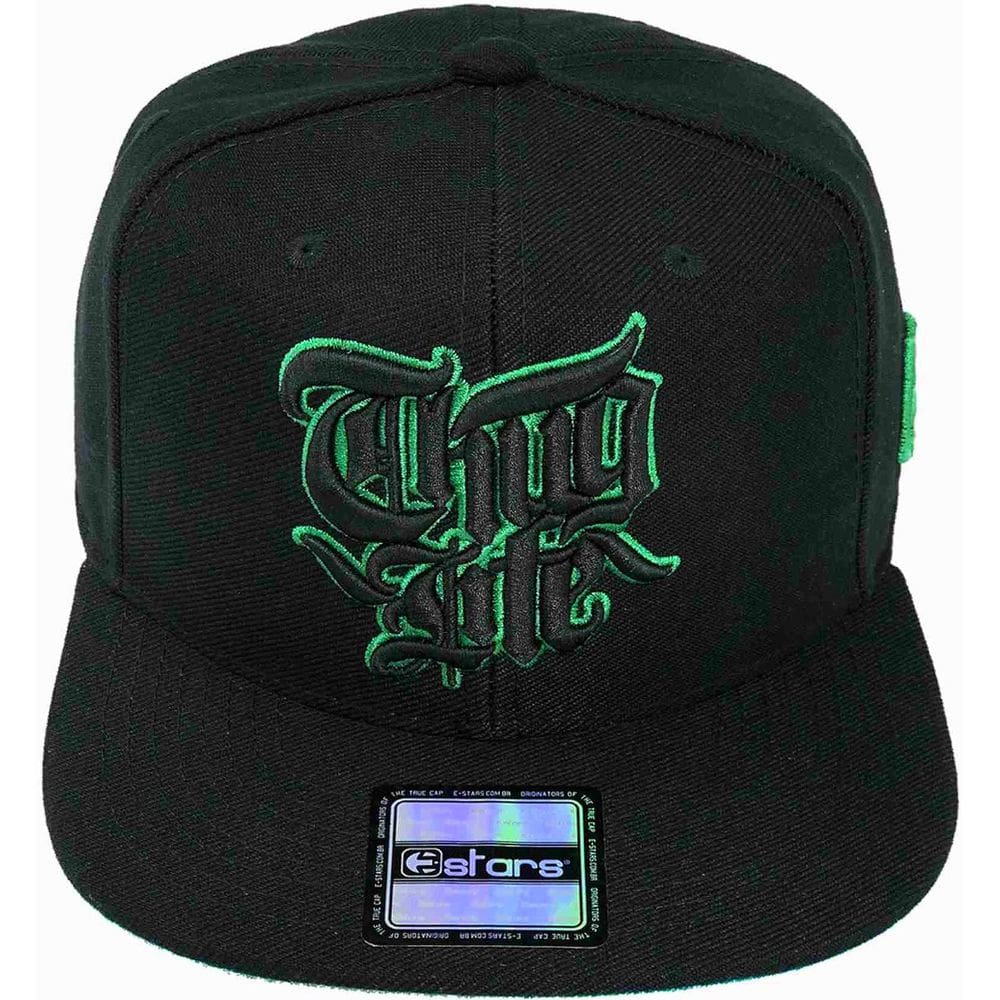 Boné Aba Reta E-Stars Logo Thug Life Alto Relevo Masculino