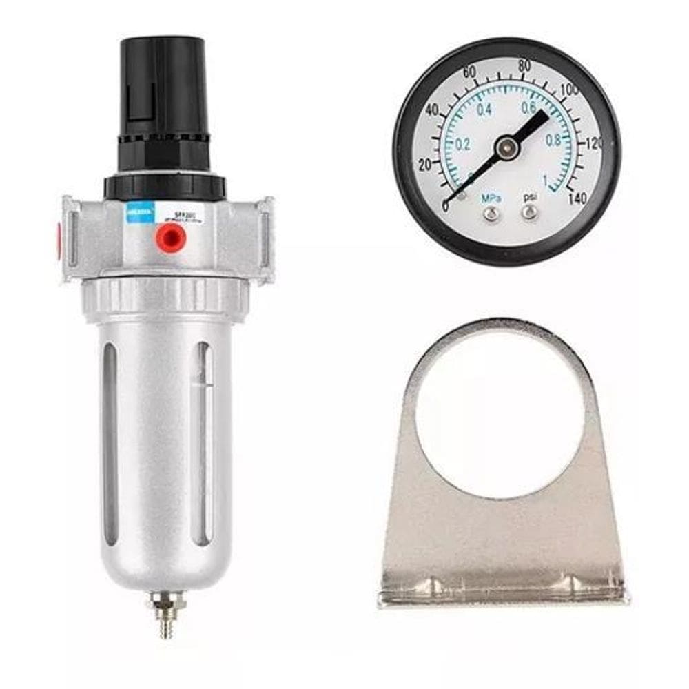 Filtro de Linha Lubrifil SFR200 1/4 - Filtragem 40 - Pressão 0,5-10 Bar - Drenagem Semi Automática