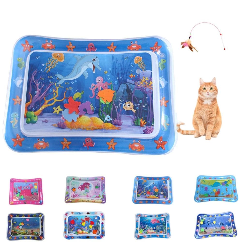 Tapete de jogo aquático sensorial com almofada inflável para animais de estimação