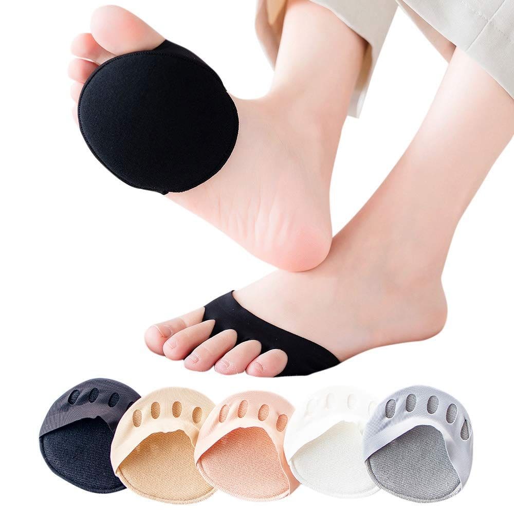 Almofadas de antepé Adaskala Five Toe para homens e mulheres, 5 pares