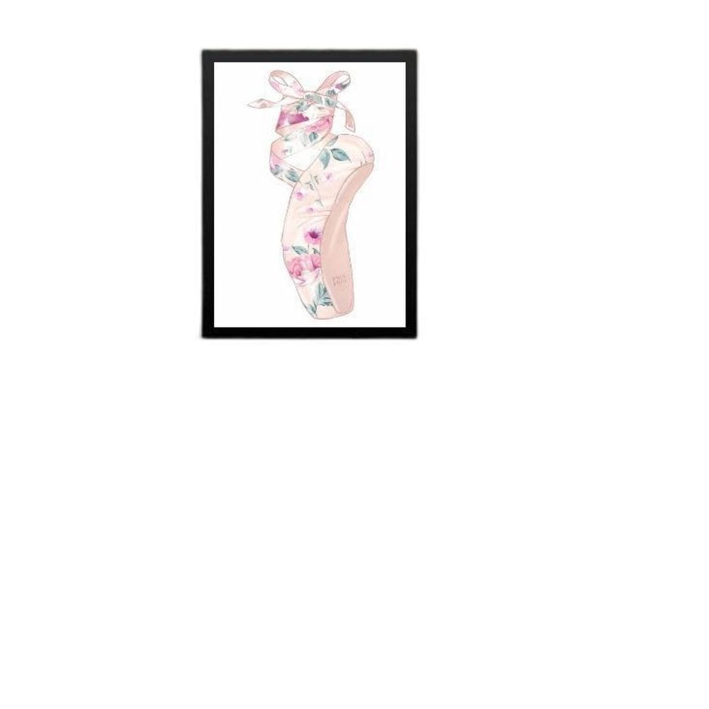 Quadro Infantil Menina Sapatilha De Balé 33X24Cm