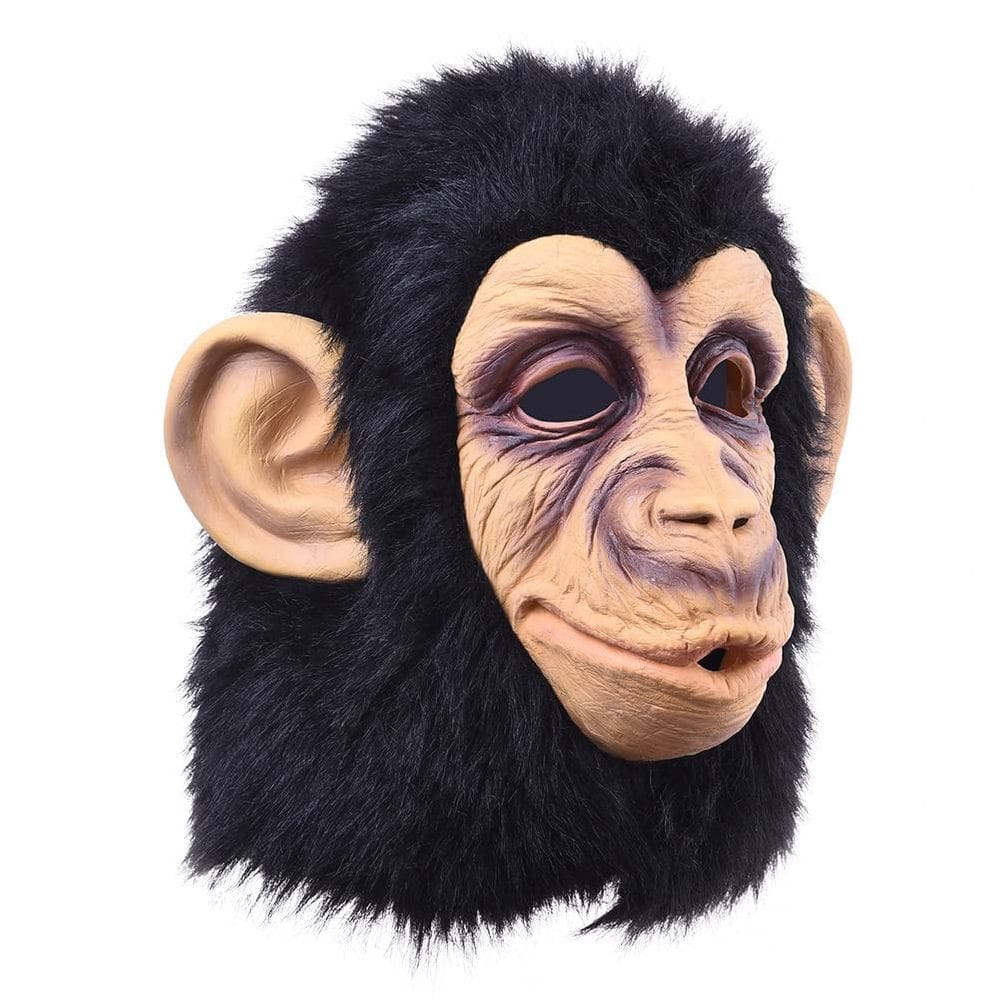 Disfraz de gorila PINTLE para adulto, máscara de látex de mono divertido