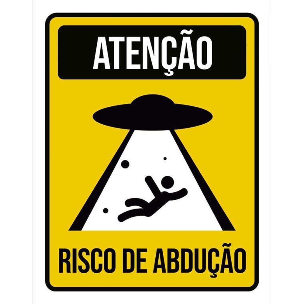 Placa Sinalização - Atenção Risco De Abdução 36X46