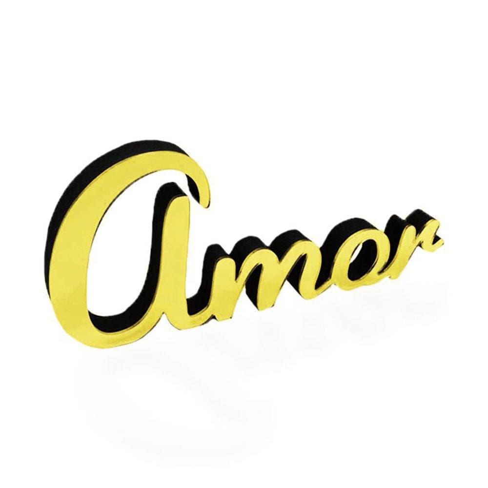 Palavra Amor Em Mdf Decoryou - Ref 136 Ouro Espelhado