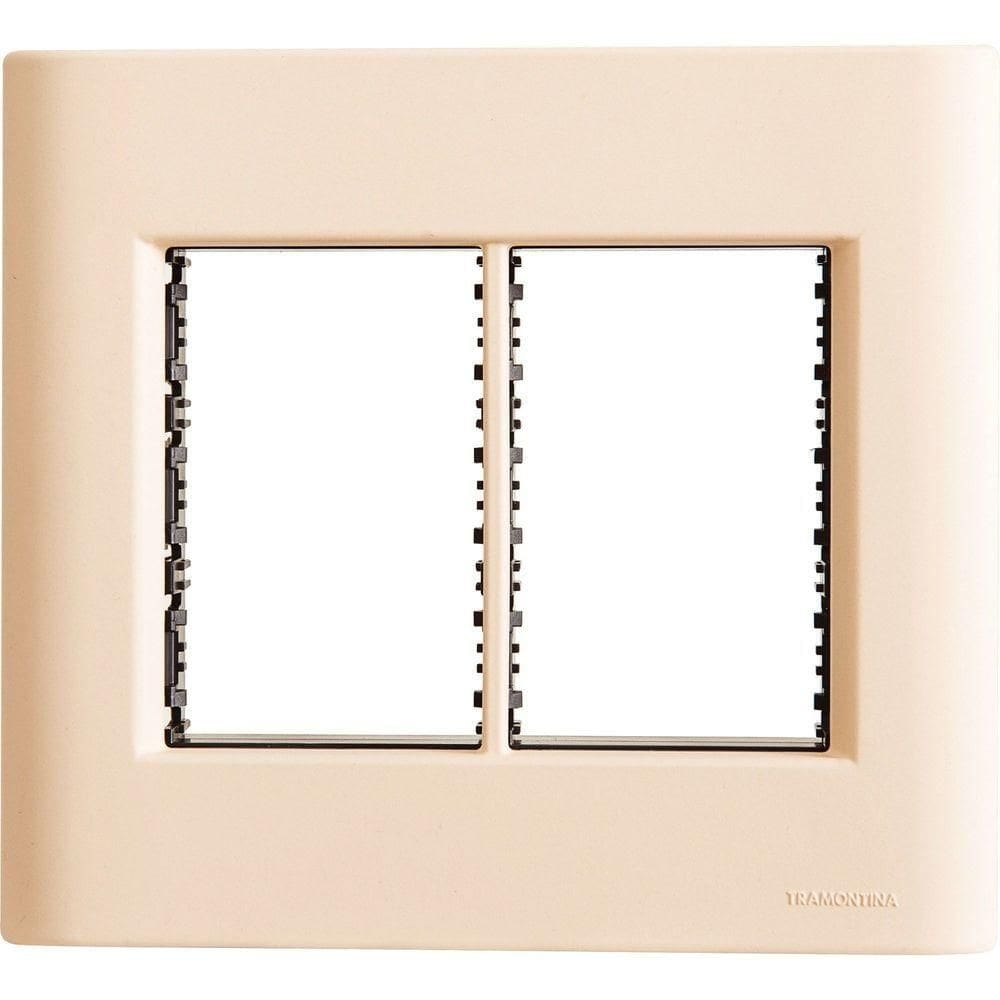 Placa 6 Postos 4x4 Tramontina Giz Nude Soft Touch Com Suporte Tramontina