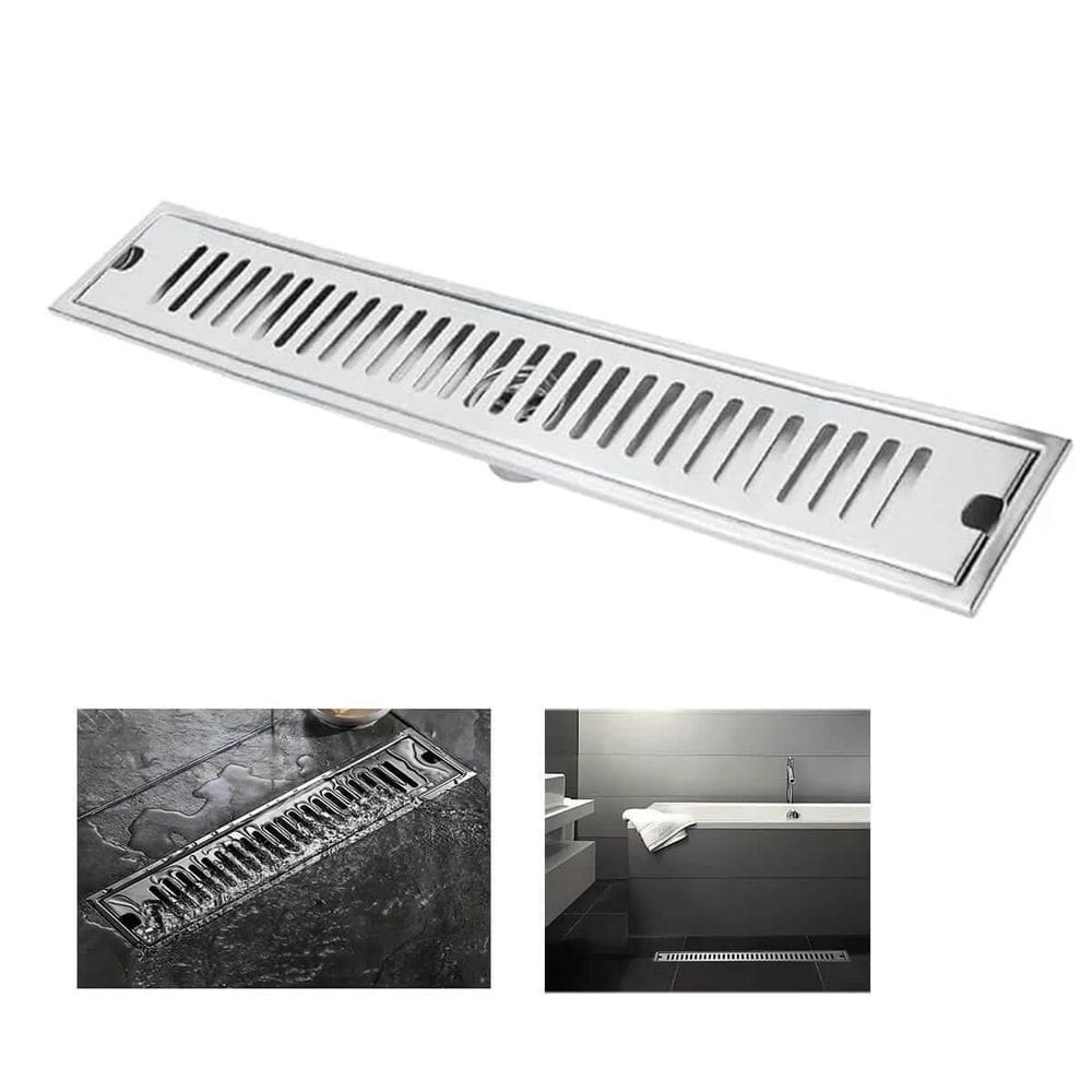 Ralo Linear 60Cm Inox Banheiro Area Externa Anti Odor Inseto