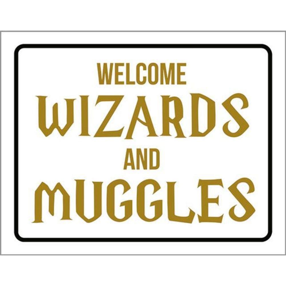 Kit 3 Placas Welcome Wizards And Muggles