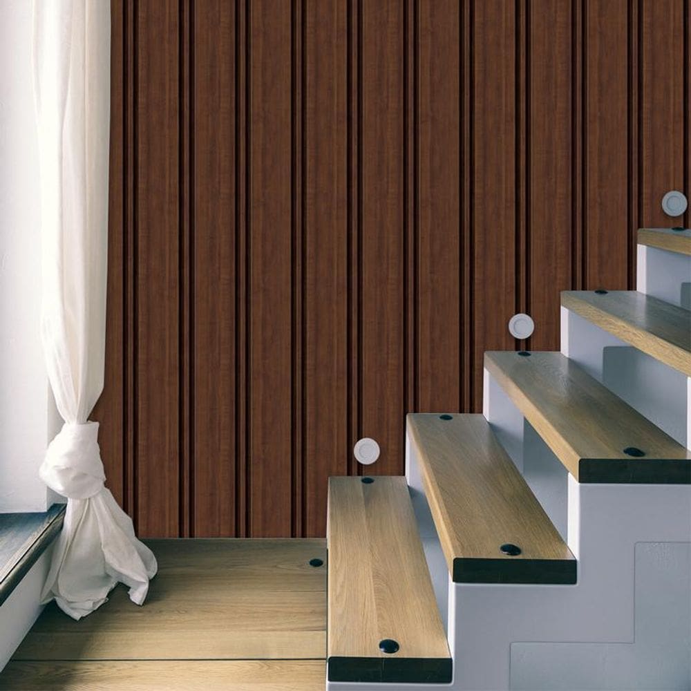 Papel De Parede Efeito Ripa Jacaranda Adesivo Natural Escuro