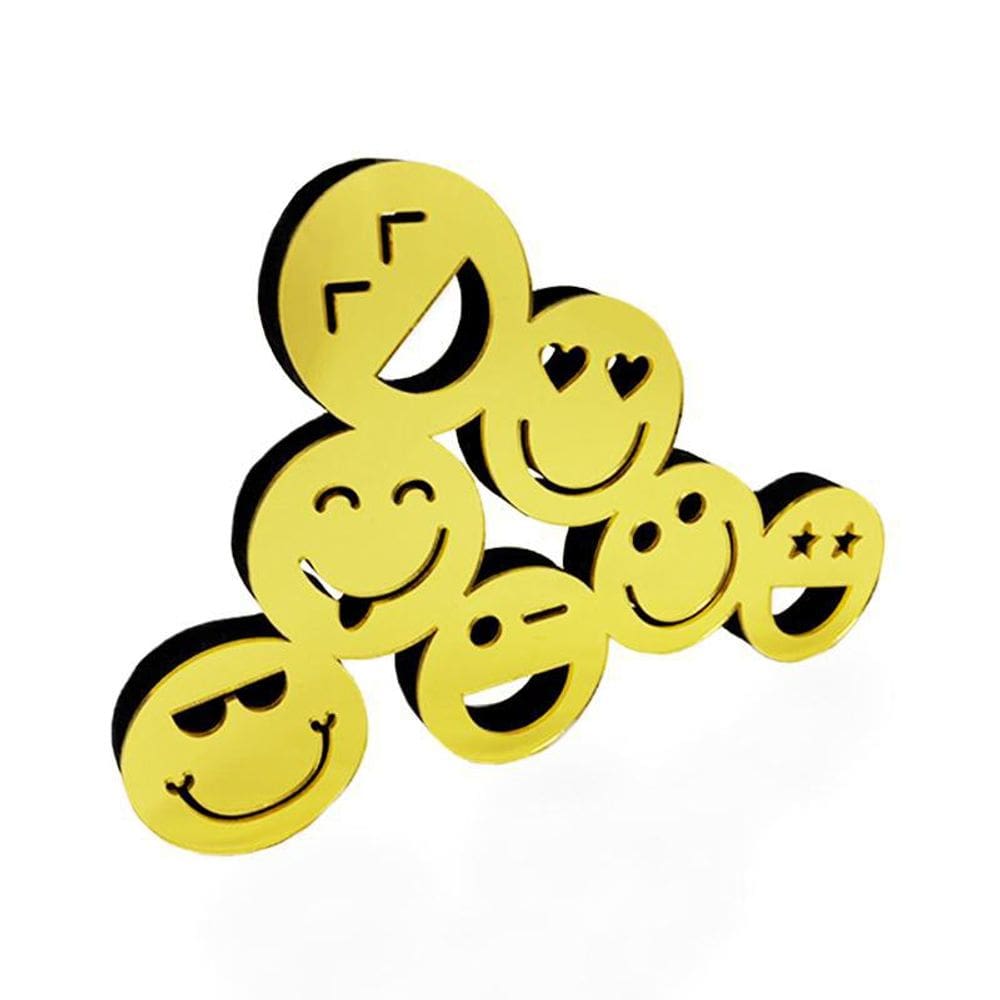 Objeto Emoji Em Mdf Decoryou - Ref 128 Ouro Espelhado