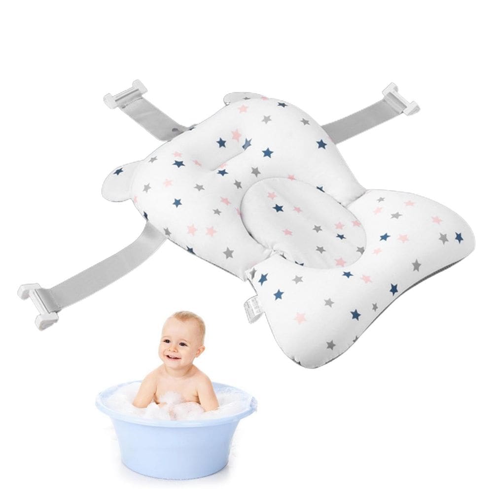 Almofada de banho para bebês Shakven Portable Travel com tapete de banho macio