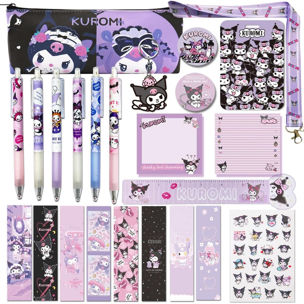Conjunto Kawaii nmtaihp, incluindo marcadores, canetas, porta-cartões