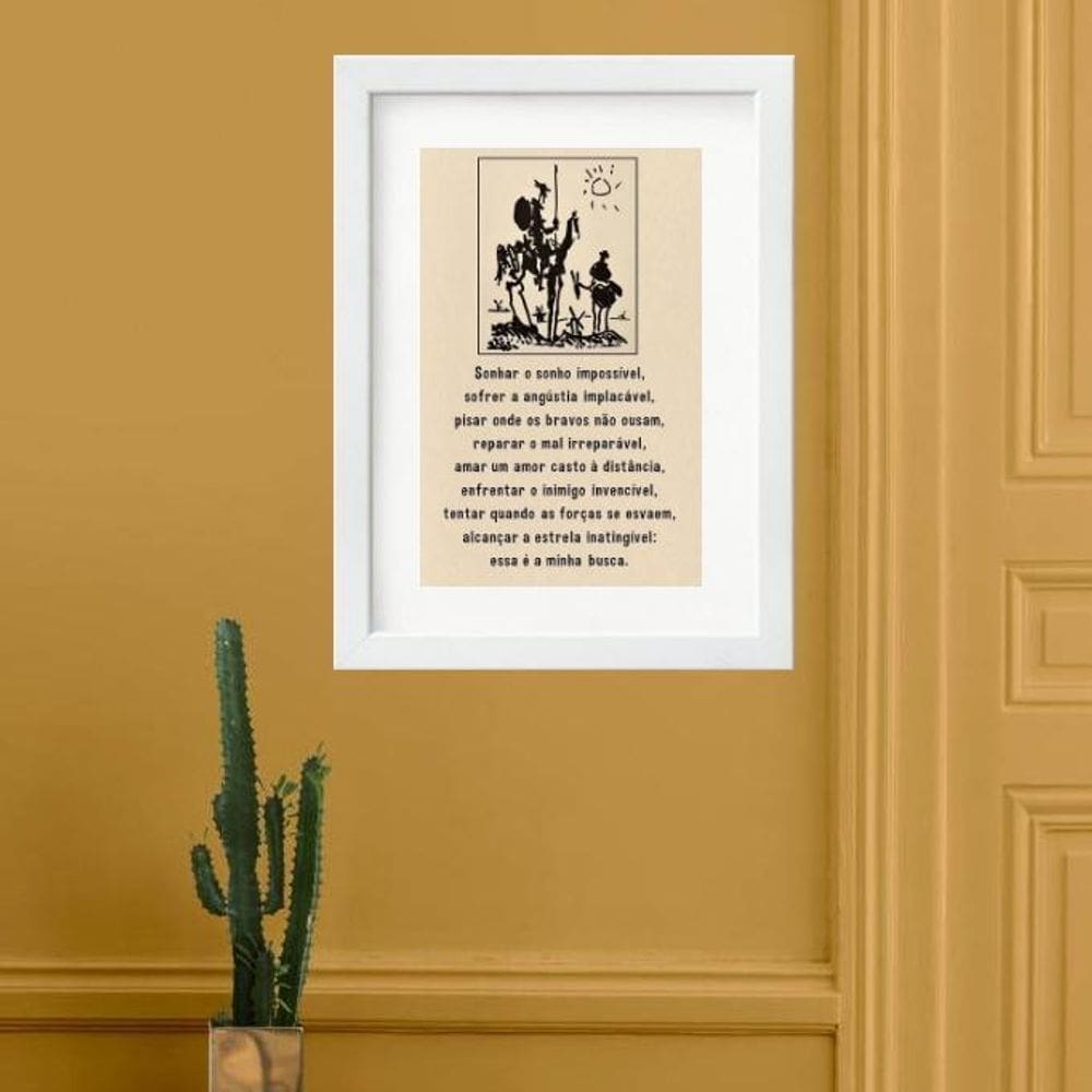Quadro Lema De Dom Quixote - 60X48Cm