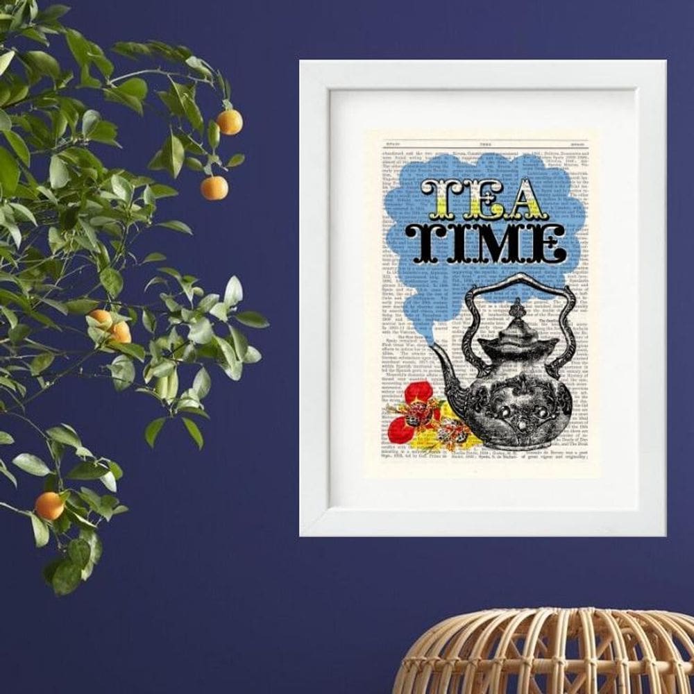 Quadro Vintage Chá Tea Time - 60X48Cm