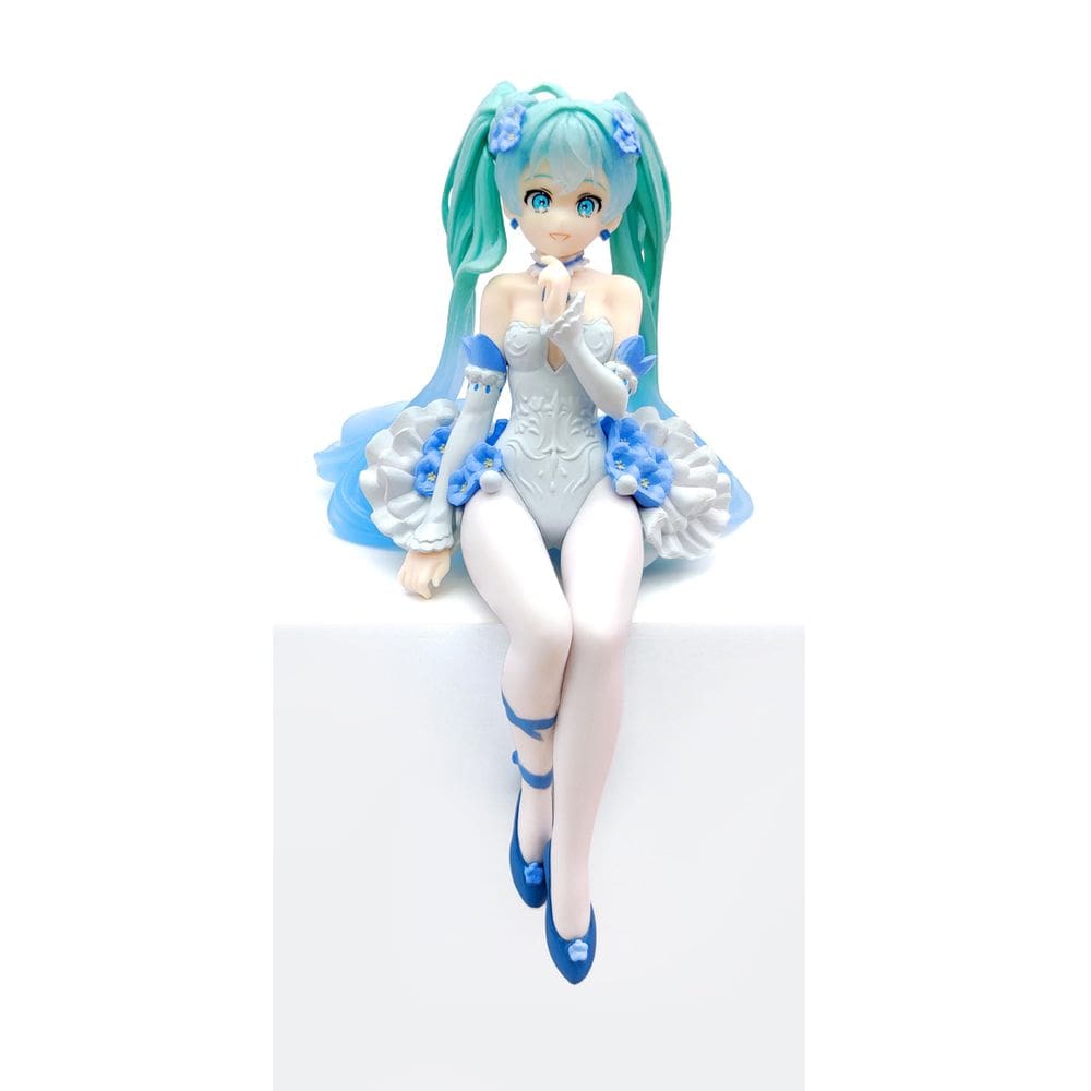 Figura de menina de anime BGVEI Miku Blue Flower, brinquedo de PVC de 14 cm