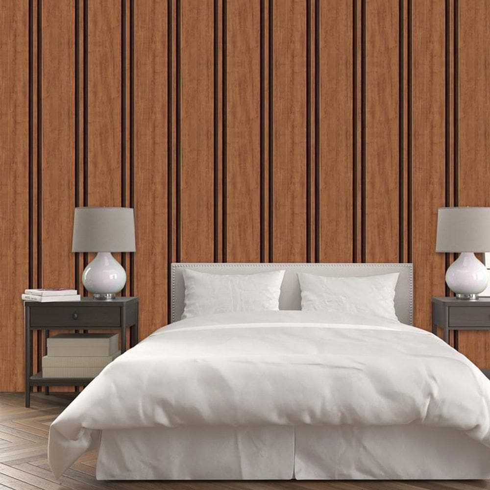 Papel De Parede Efeito Ripa Jacaranda Lavável Natural Claro